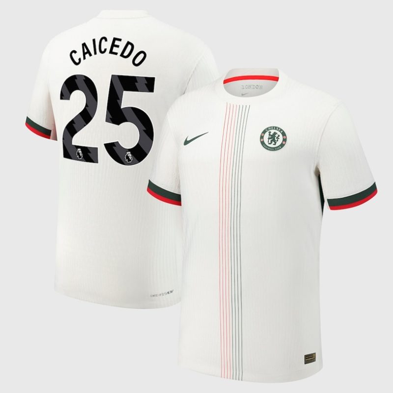 Moises Caicedo 25 Chelsea 2025-26 Away Jersey – White