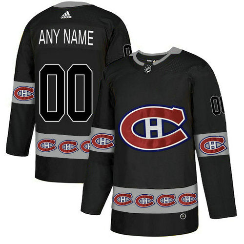 Montreal Canadiens Custom Black Team Logos Fashion Jersey