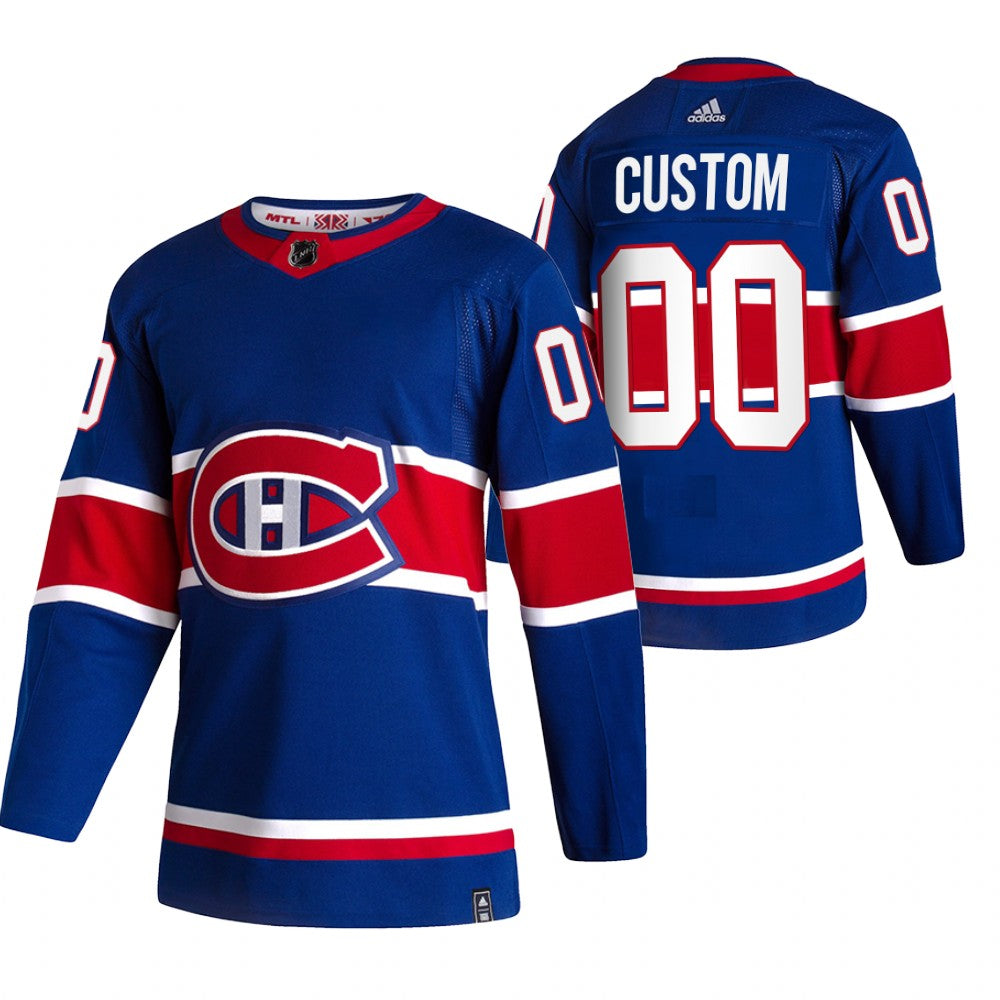 Montreal Canadiens Custom Blue 2020-21 Reverse Retro Alternate NHL Jersey