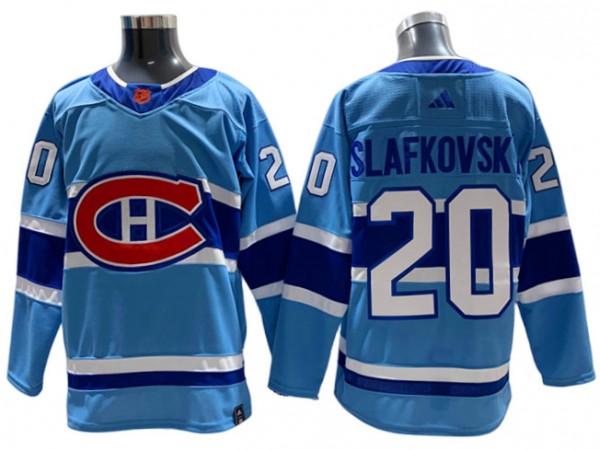 Montreal Canadiens #20 Juraj Slafkovsky Light Blue 2022&23 Reverse Retro Jersey
