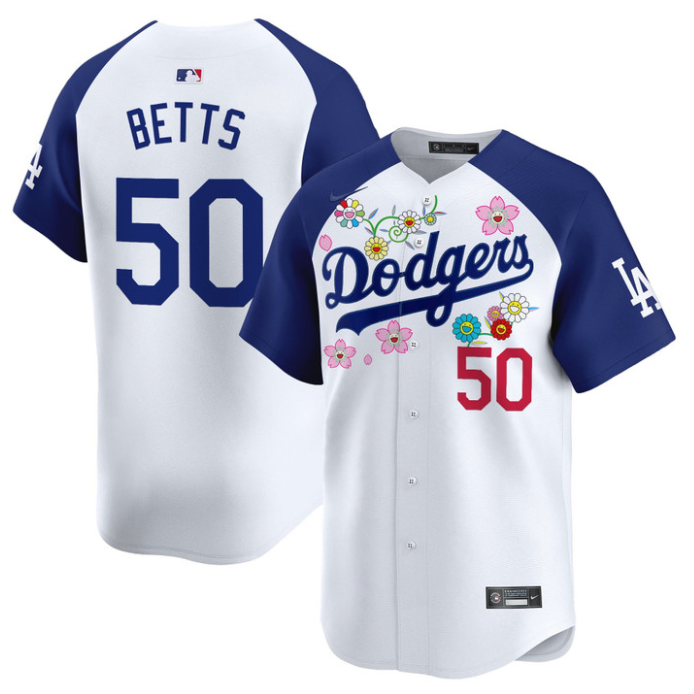 Mookie Betts Jersey #50 Dodgers x Takashi Murakami 2025 Vapor Limited Stitched Alternate