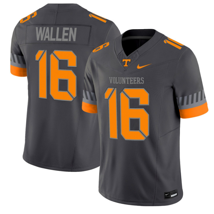 Morgan Wallen Jersey #16 Tennessee Vols 2025 Smokey Grey Series Stitched