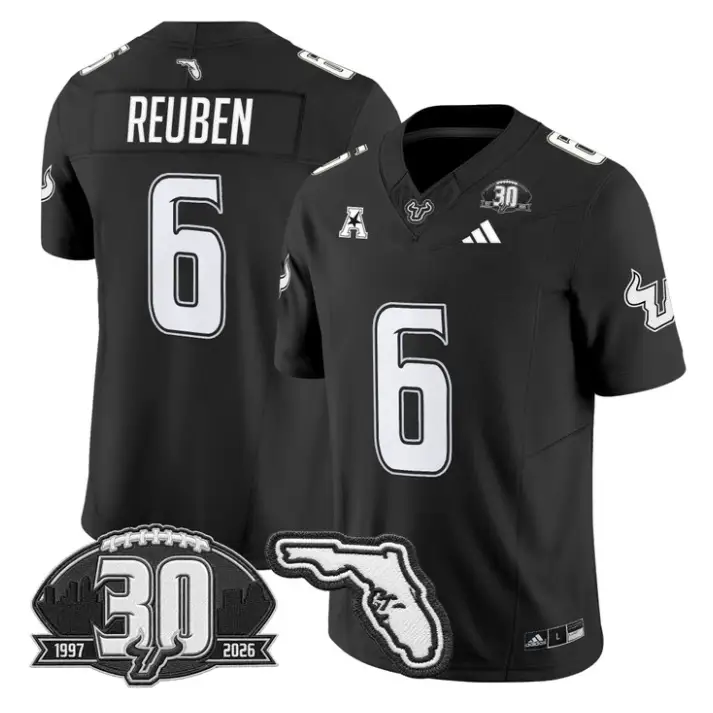 Mudia Reuben Jersey #6 South Florida Bulls 30th Patch Limited Stitched