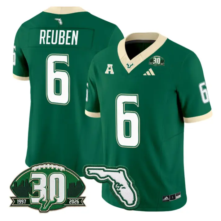 Mudia Reuben Jersey #6 South Florida Bulls 30th Patch Limited Stitched