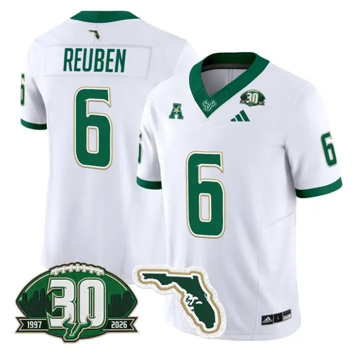Mudia Reuben Jersey #6 South Florida Bulls 30th Patch Limited Stitched