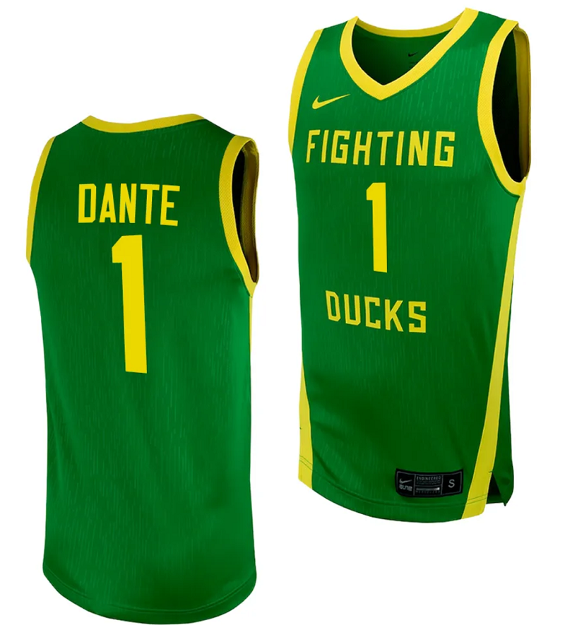 N'Faly Dante Jersey #1 Oregon Ducks Replica College Basketball uniform Green