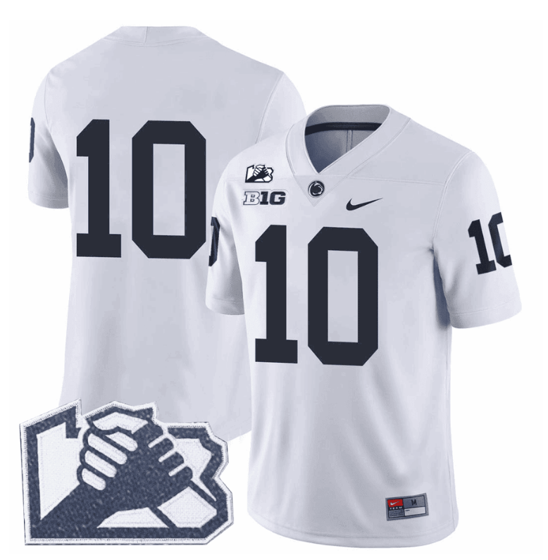 Nicholas Singleton Jersey #10 No Name Penn State Unity Patch Stitched White