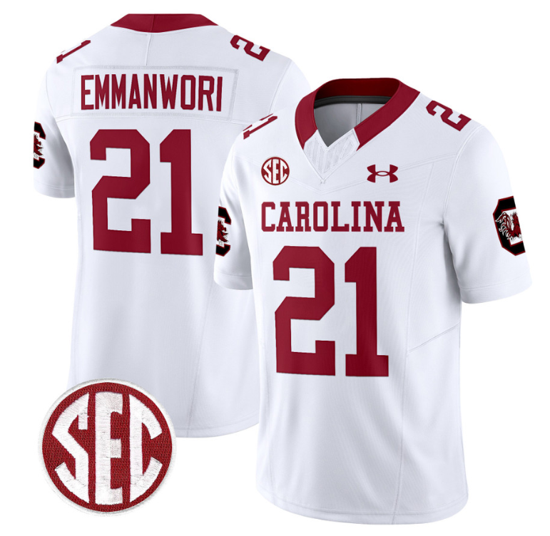 Nick Emmanwori Jersey #21 South Carolina Gamecocks Football 1980 Throwback Vapor Limited White