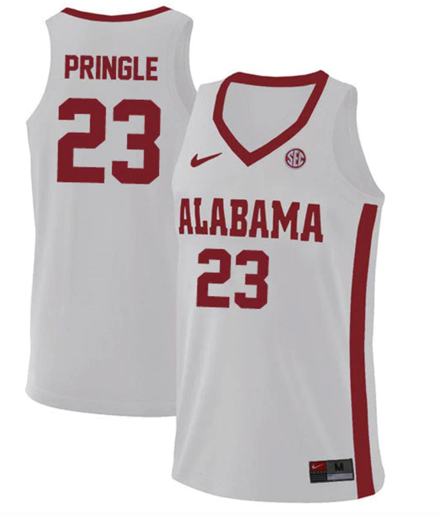 Nick Pringle Jersey Alabama Crimson Tide College Basketball Replica White #23