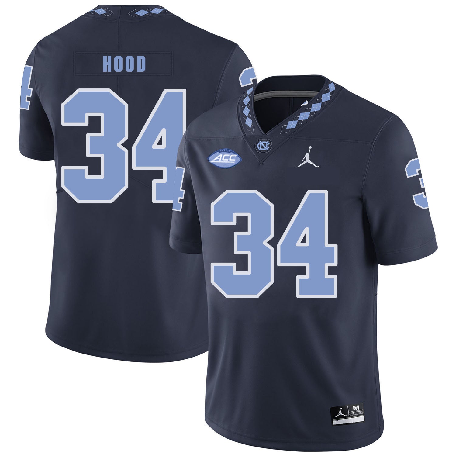North Carolina Tar Heels #34 Elijah Hood Football Jersey Black