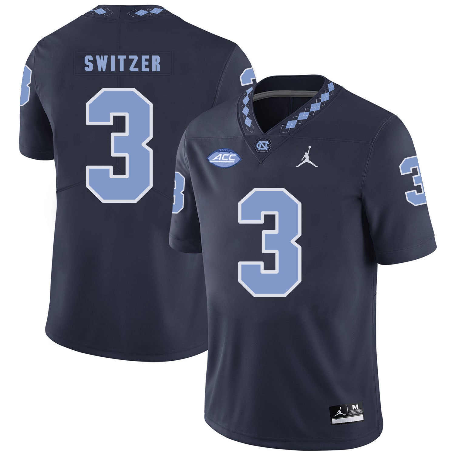North Carolina Tar Heels #3 Ryan Switzer NCAA Football Jersey Black