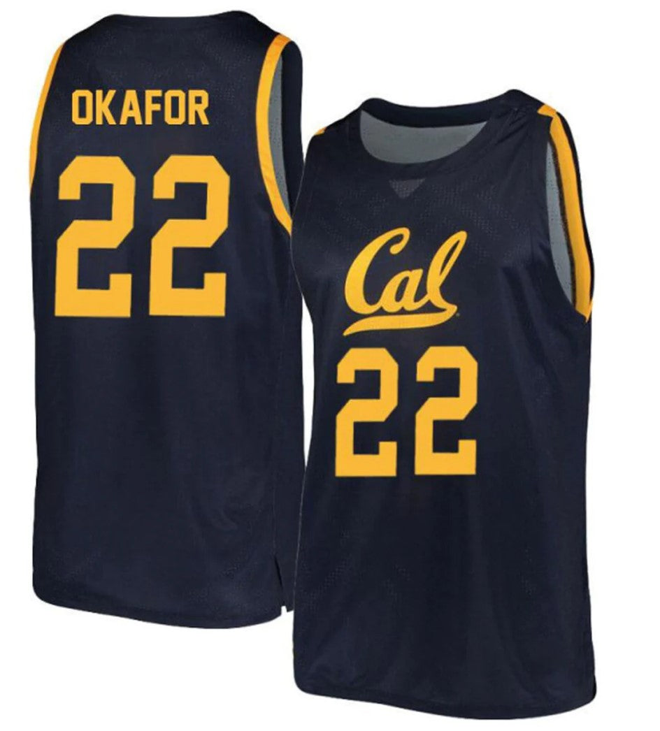 ND Okafor Jersey California Golden Bears College Basketball Navy #22