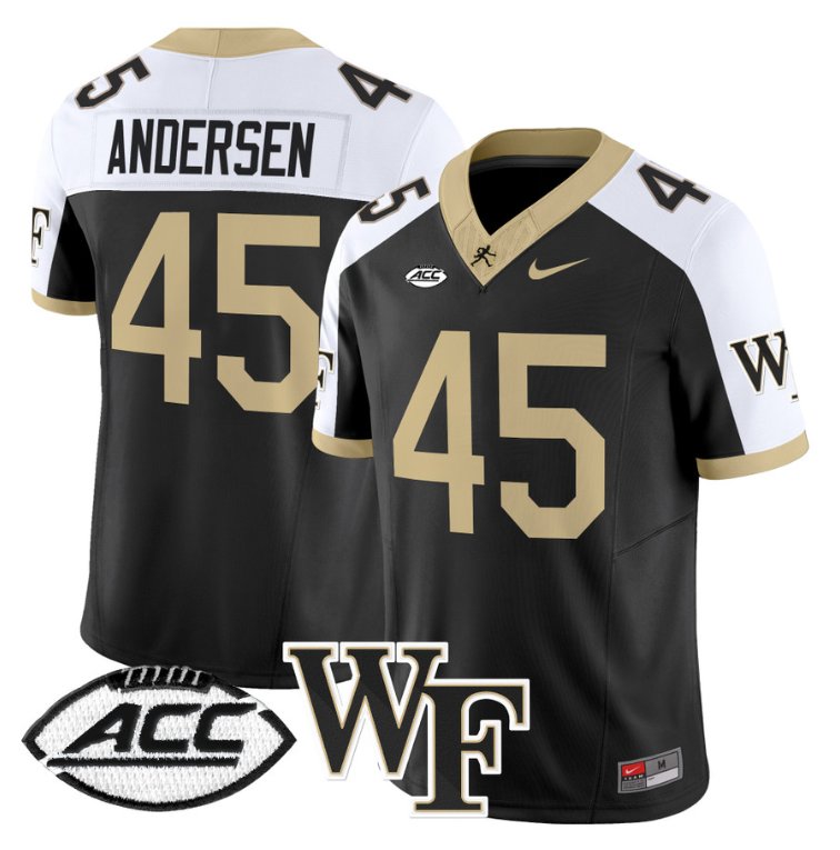 Nick Andersen Jersey #45 Wake Forest Demon Deacons 2024 Stitched Black Alternate
