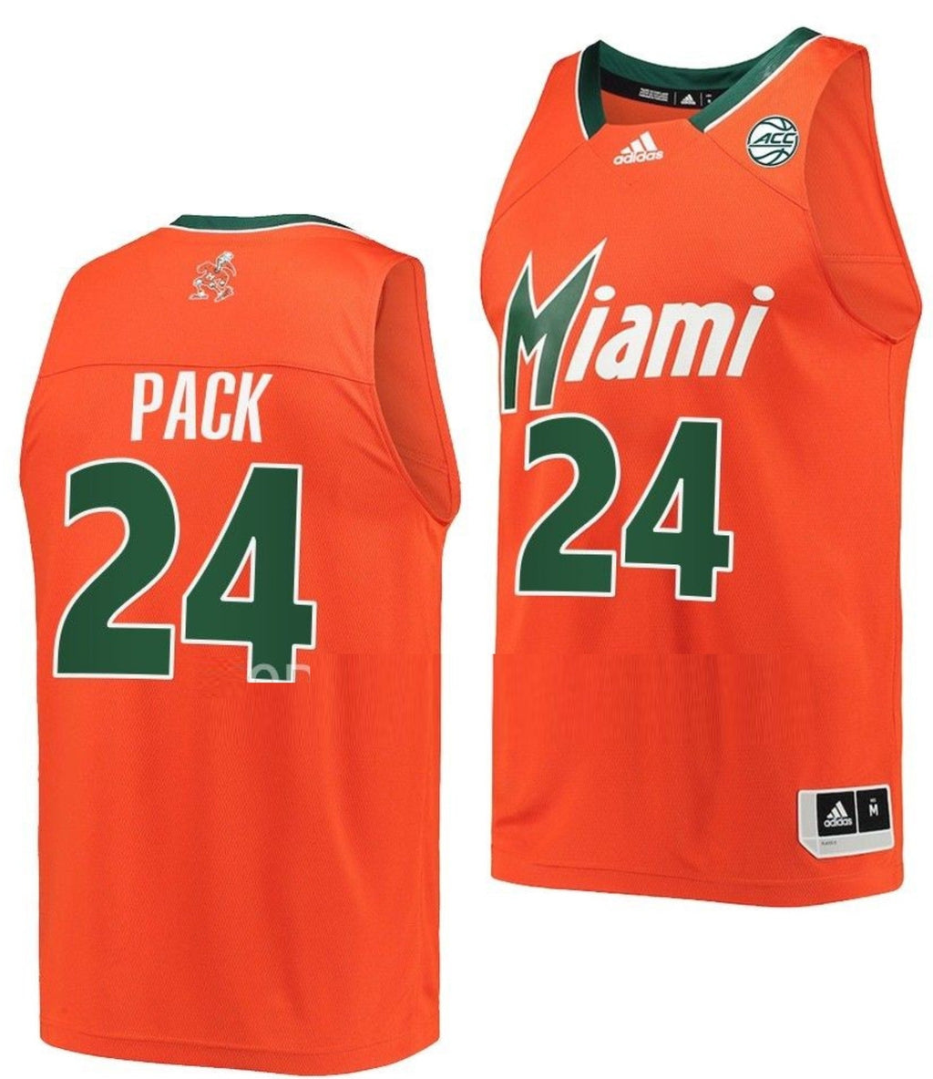 Nijel Pack Jersey Miami Hurricanes College Basketball Reverse Retro Orange #24