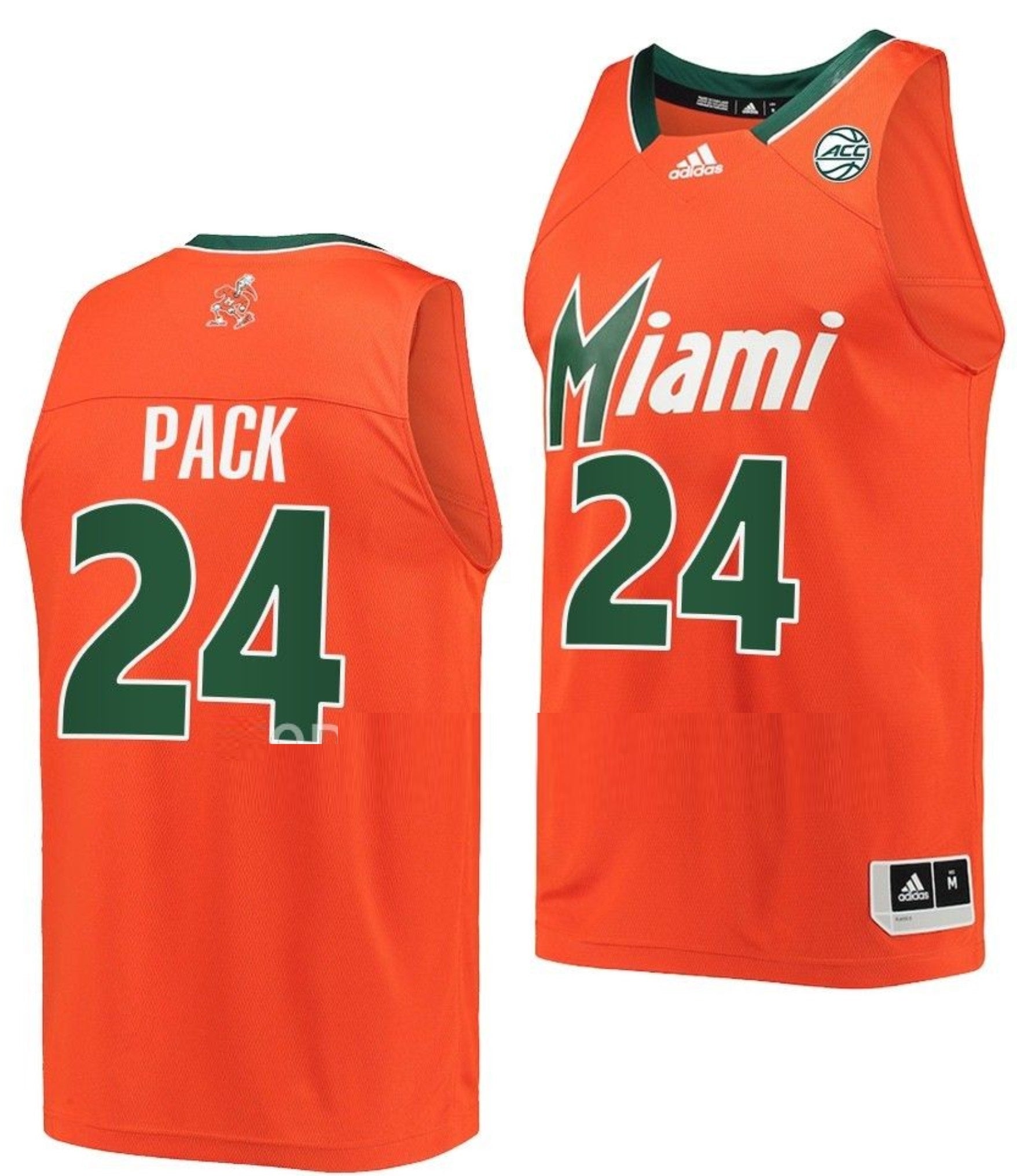 Nijel Pack Jersey Miami Hurricanes College Basketball Reverse Retro Orange #24