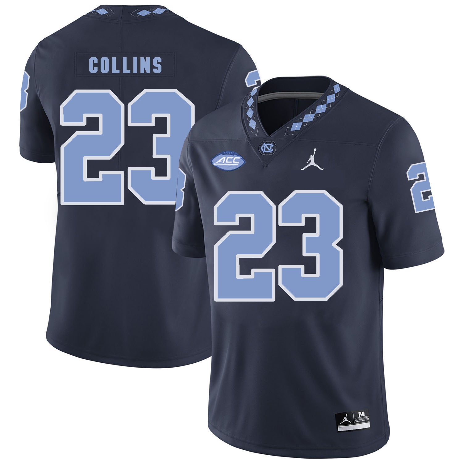 North Carolina Tar Heels #23 Cayson Collins Football Jersey Black