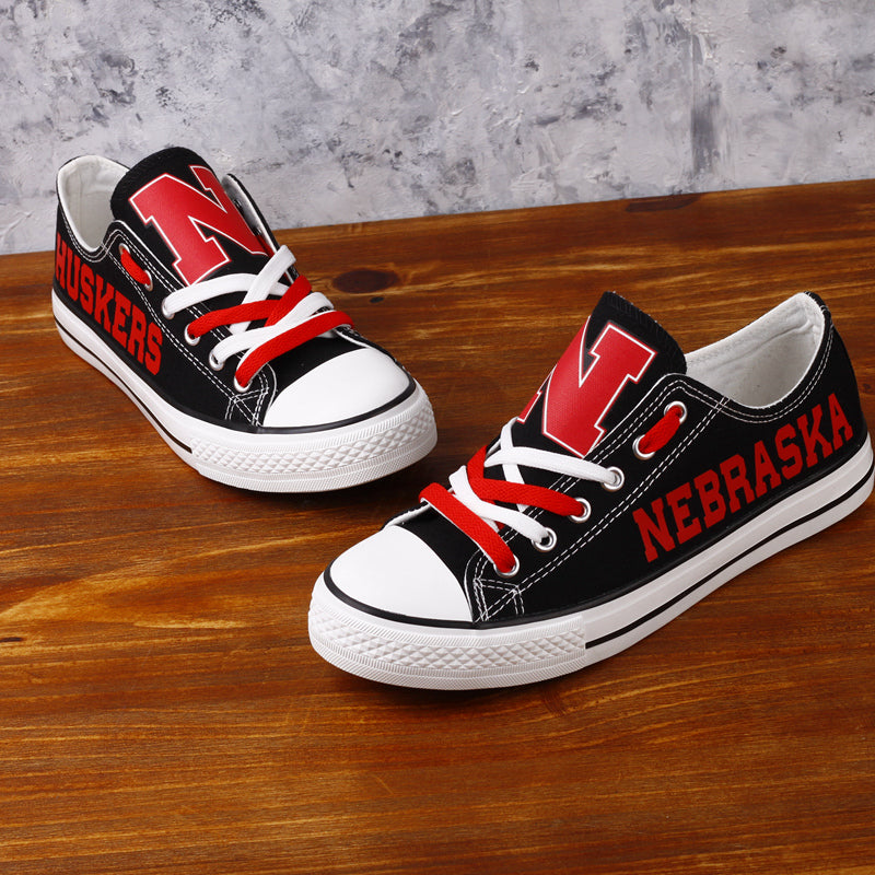 Nebraska Cornhuskers Limited Print NCAA College Students Low Top Canvas Shoes Sport Sneakers