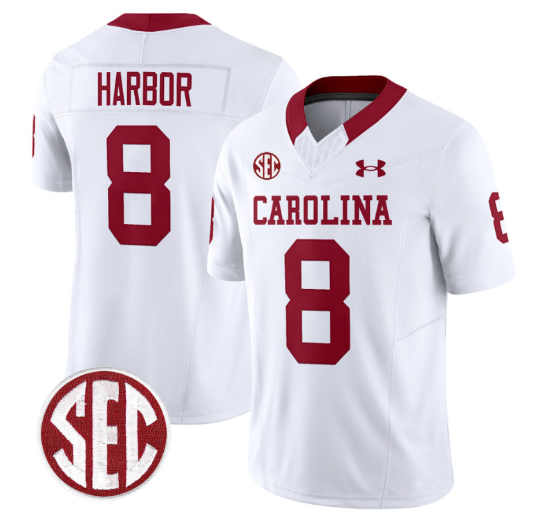 Nyck Harbor Jersey #8 South Carolina Gamecocks Football 1980 Throwback Vapor Limited SEC Patch White