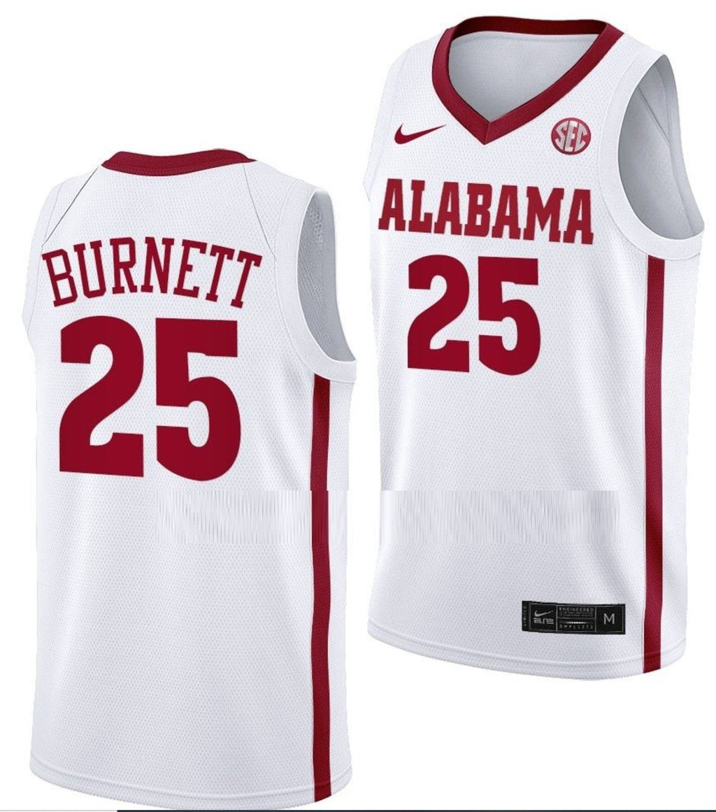 Nimari BurnettJersey Alabama Crimson Tide College Basketball Replica White #25