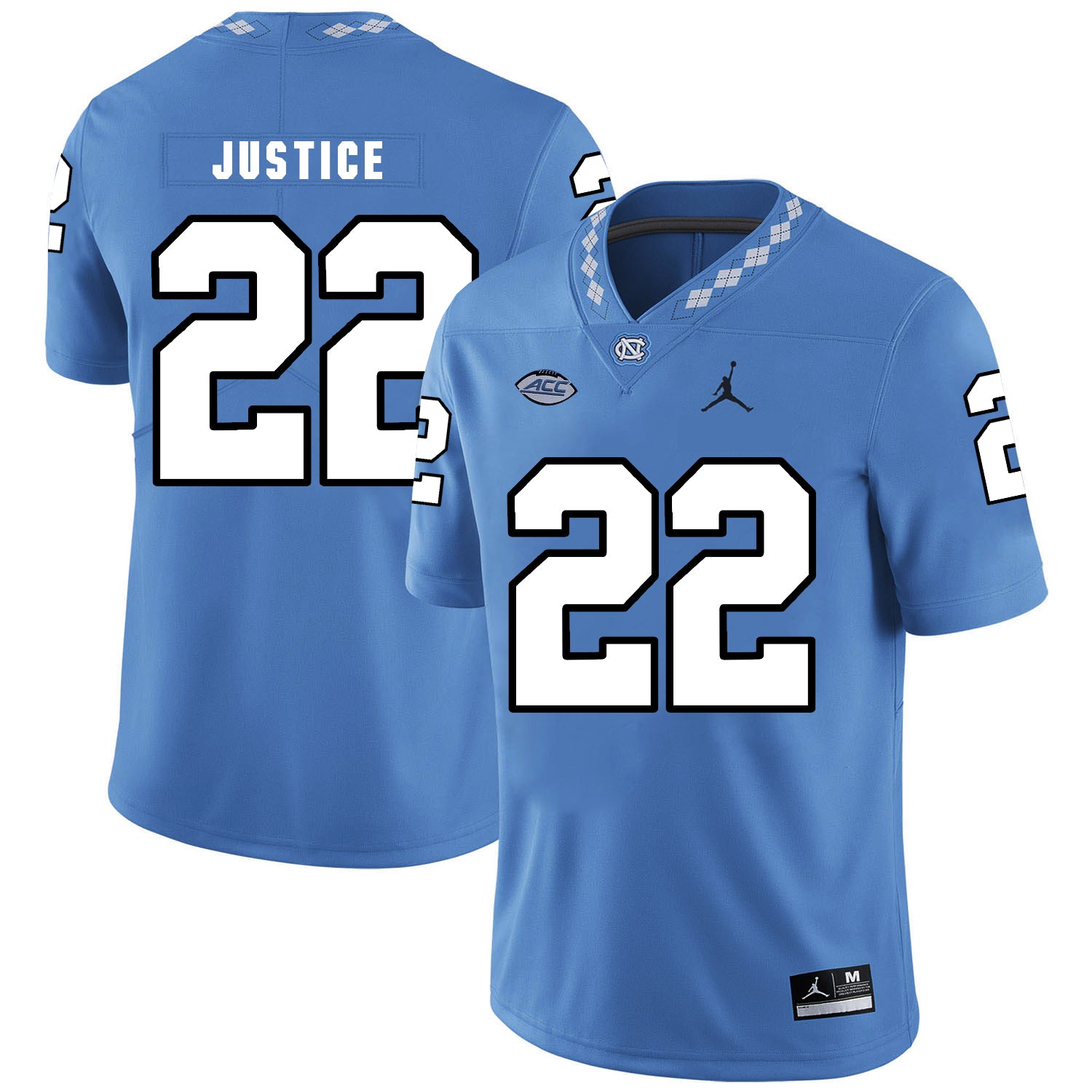 North Carolina Tar Heels #22 Charlie Justice Football Jersey Blue