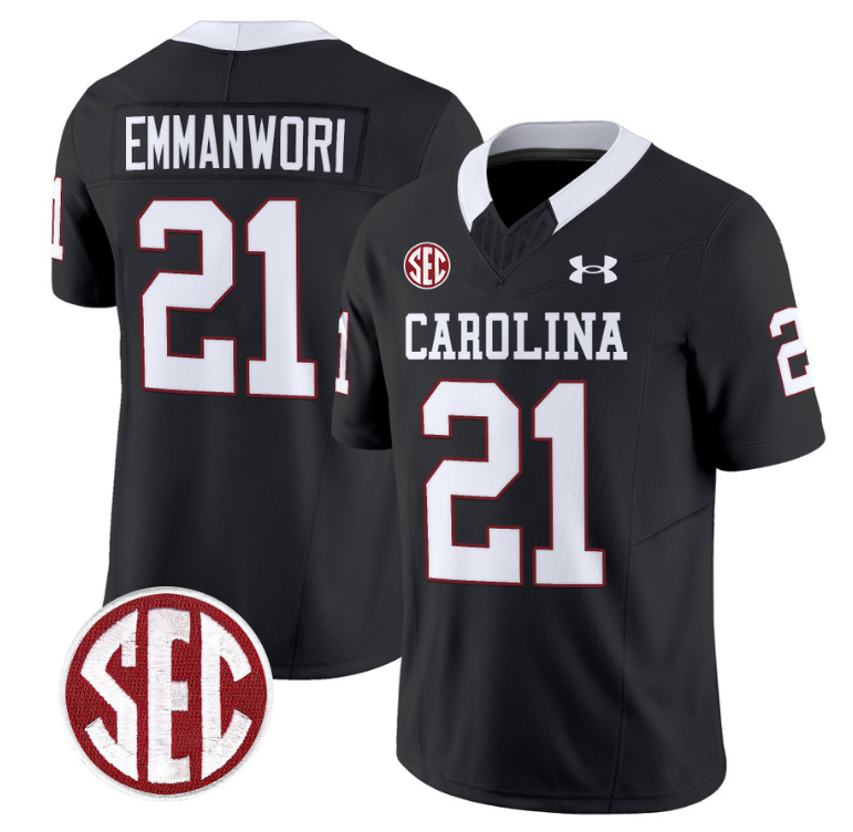 Nick Emmanwori Jersey #21 South Carolina Gamecocks Football 1980 Throwback Vapor Limited SEC Patch Black