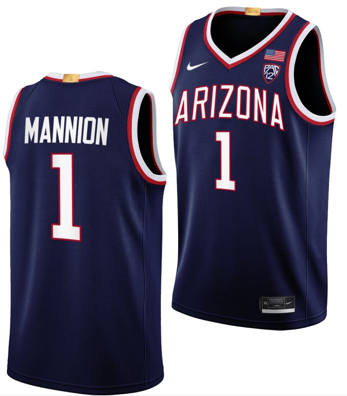 Nico Mannion Jersey Arizona Wildcats College Basketball Navy #1