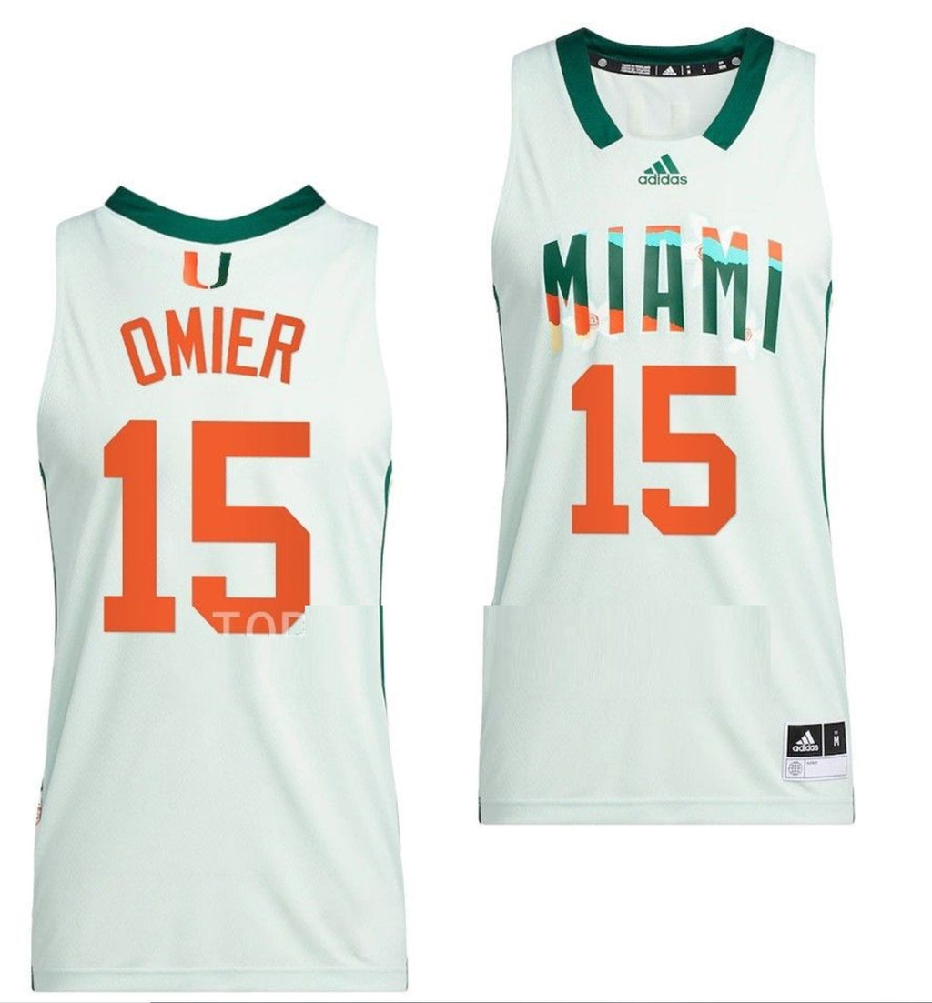 Norchad Omier Jersey Miami Hurricanes College BasketballHonoring Black Excellence White #15