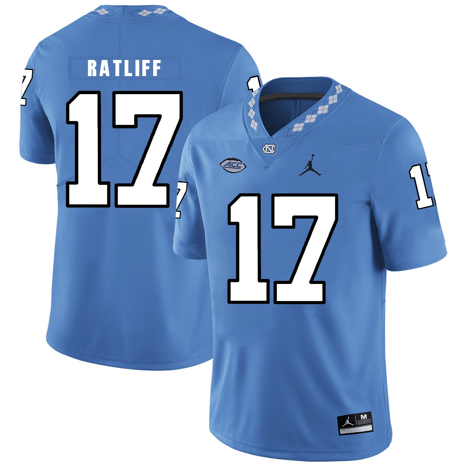 North Carolina Tar Heels #17 Anthony Ratliff Football Jersey Blue