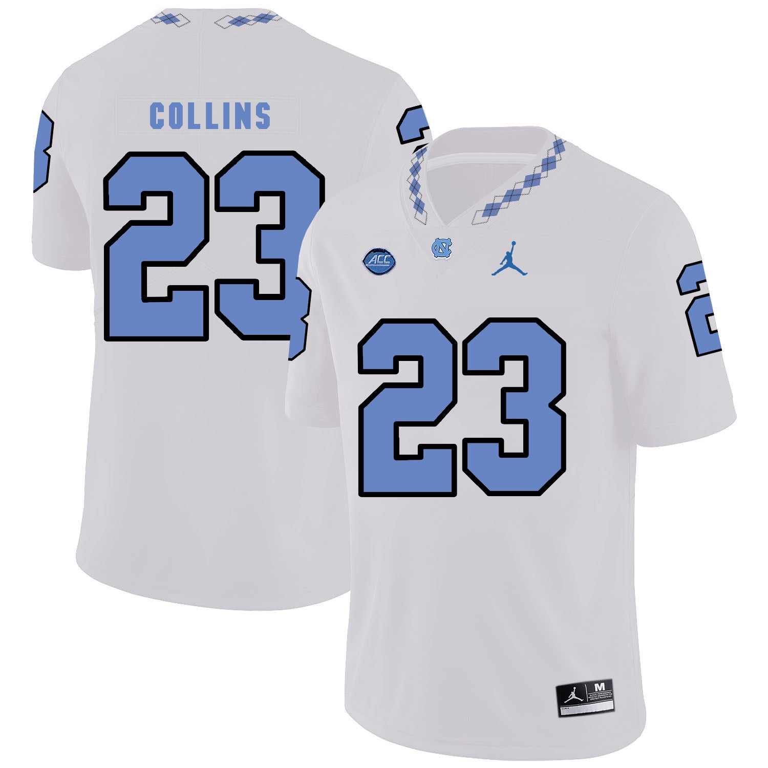 North Carolina Tar Heels #23 Cayson Collins Football Jersey White