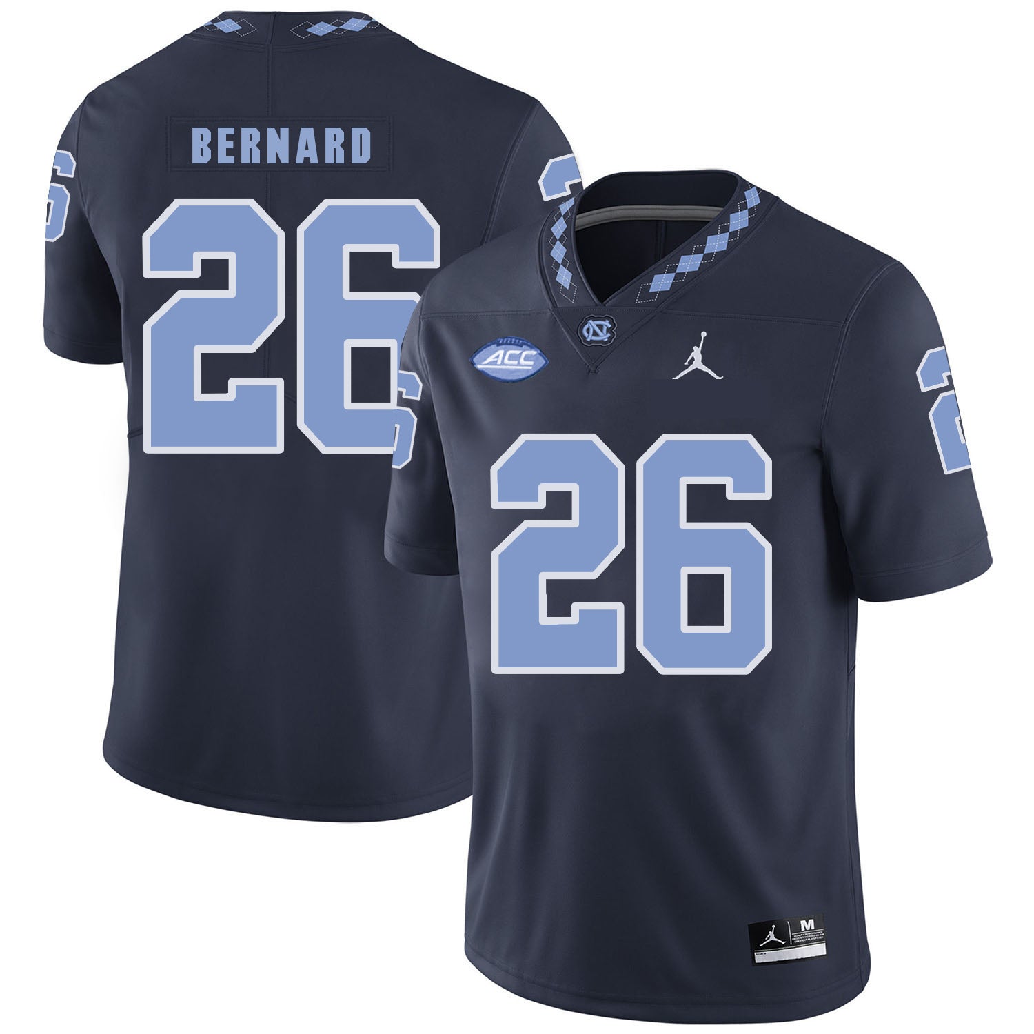 North Carolina Tar Heels #26 Young Bernard Football Jersey Black