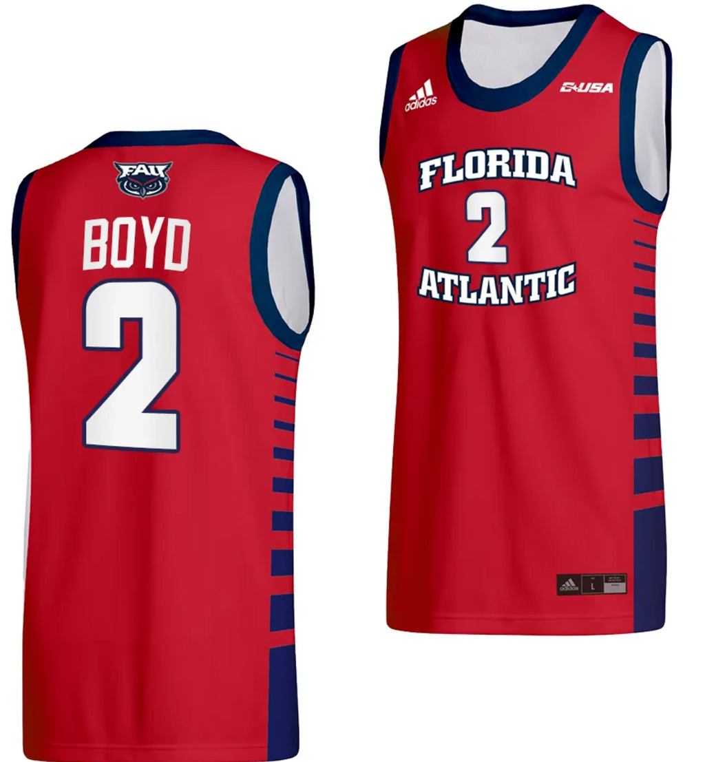 Nicholas Boyd Jersey #2 FAU Owls College Basketball Replica Red