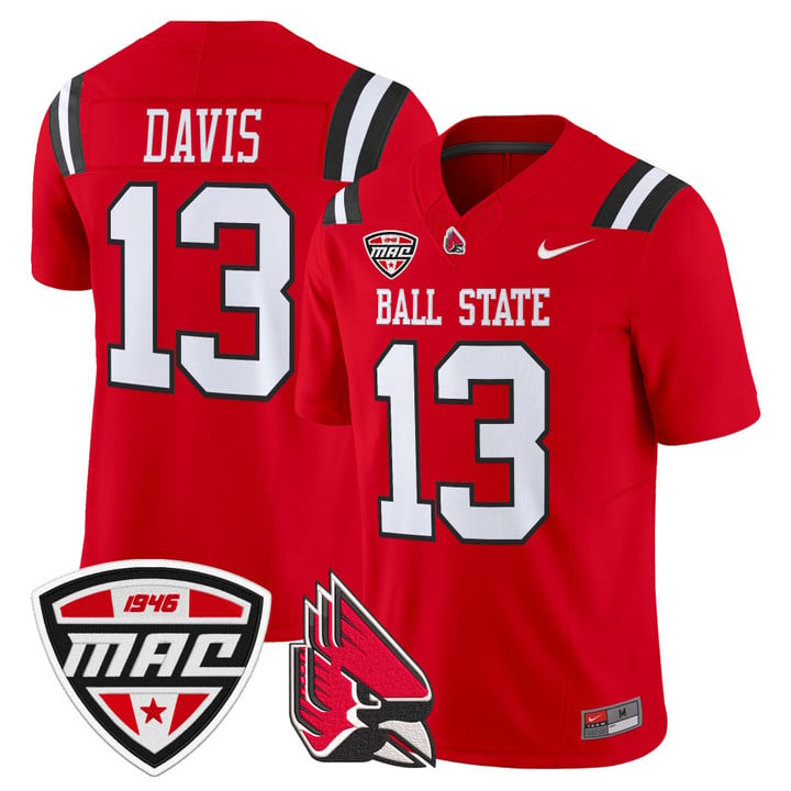 Nate Davis Jersey #13 Ball State Cardinals 2025 Limited Stitched