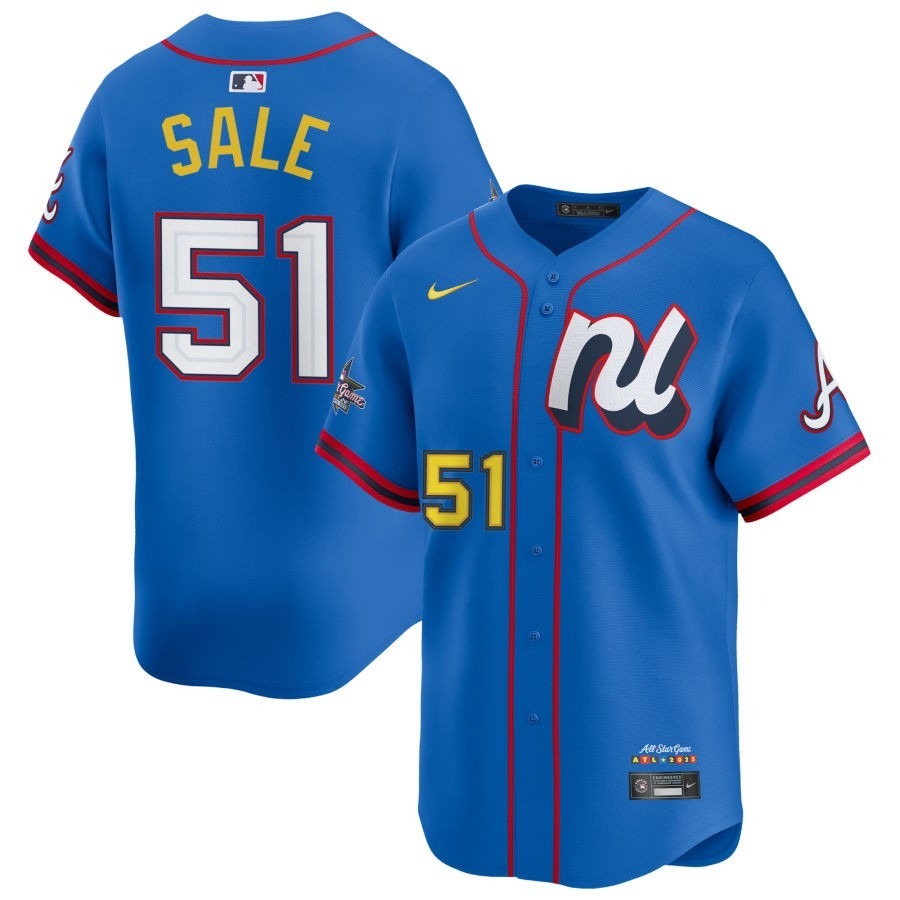 National League Chris Sale #51 Blue 2025 All-Star Game Limited Jersey Stitched