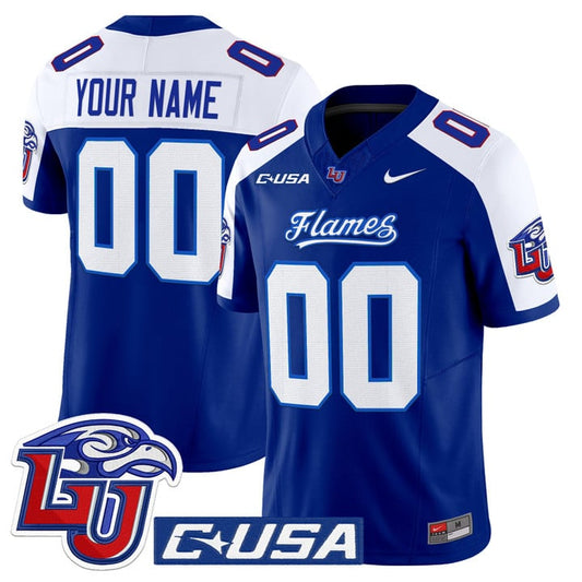 Custom Liberty Flames Jersey Name, Number 2025 Vapor Limited Stitched Navy Alter
