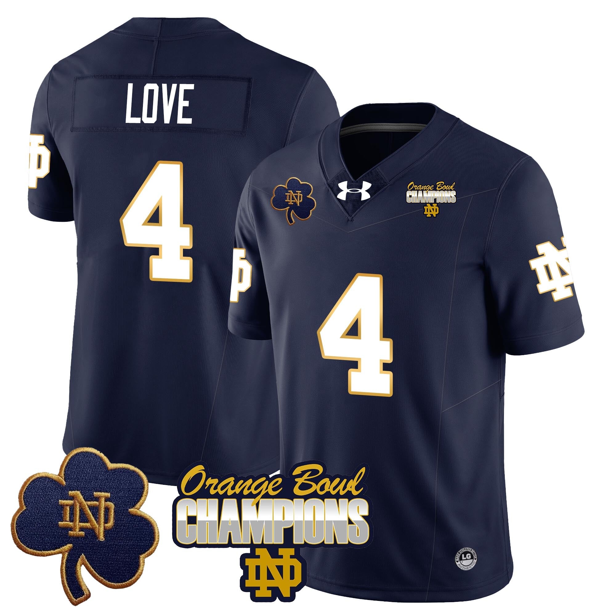 Men Notre Dame Fighting Irish 2025 Orange Bowl Champions Jersey  - All Stitched