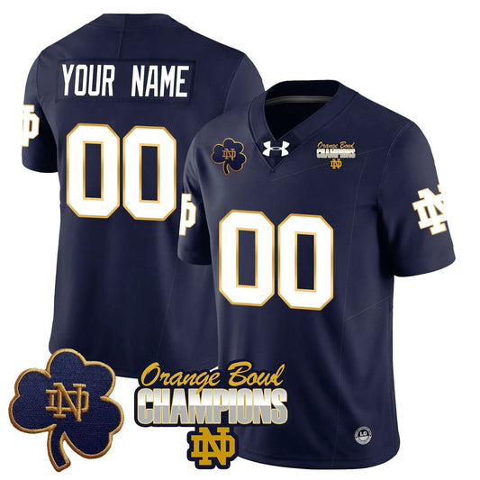 Custom Notre Dame Fighting Irish Football  2025 Orange Bowl Champions Jersey