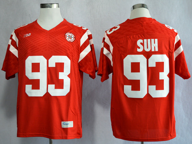 Nebraska Cornhuskers #93 Ndamukong Suh College Football Jersey Red