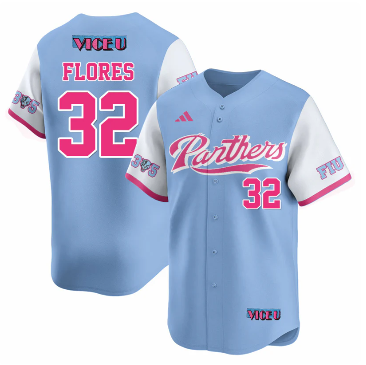 Nelson Rivera Flores Jersey #32 FIU Baseball 2025 Vice U Stitched Blue