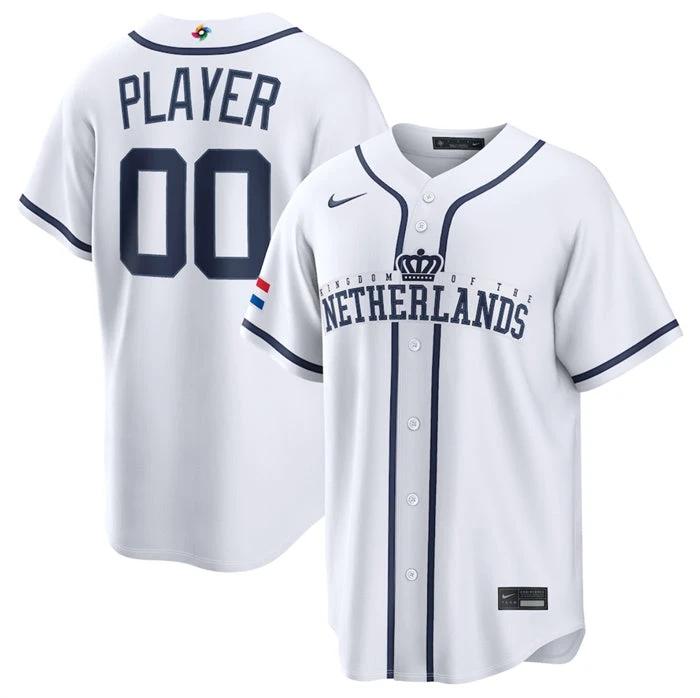 Netherlands Baseball Jersey Active Player Custom White 2026 World Baseball Classic Home Stadium Stitched