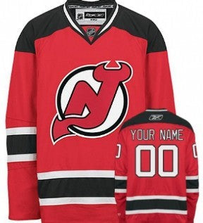 New Jersey Devils  Customized Red With Black Jersey