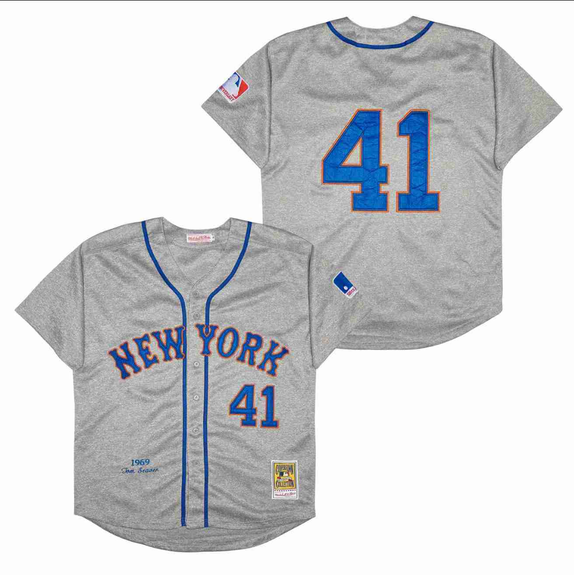 New York Mets #41 Tom Seaver Jersey Stitched 1969 Hemp Grey