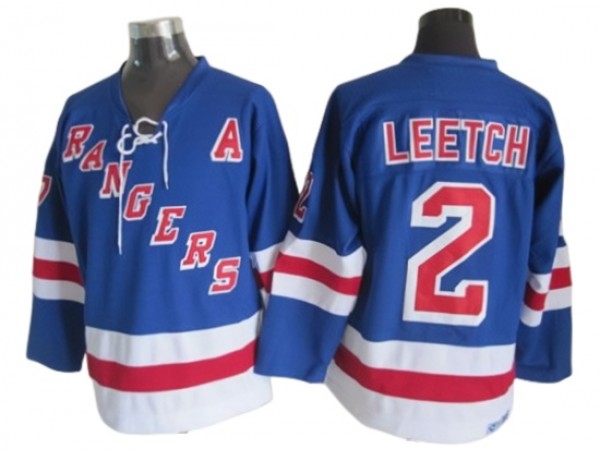 New York Rangers #2 Brian Leetch Vintage CCM Jersey - Blue