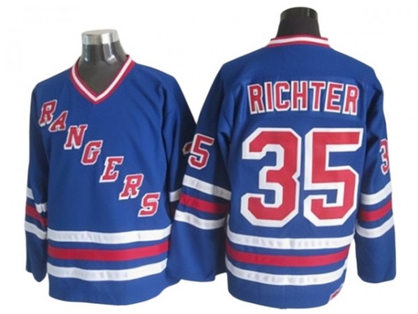 New York Rangers #35 Mike Richter Blue Heroes of Hockey Alumni CCM Jersey - Blue
