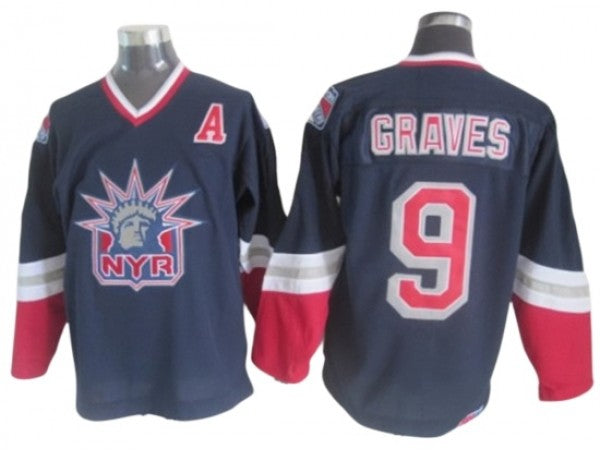 New York Rangers #9 Adam Graves 1998 Vintage CCM Jersey - Navy