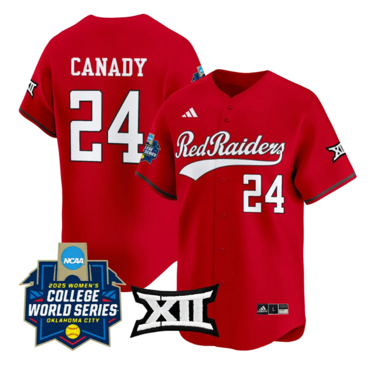 NiJaree Canady Jersey #24 Texas Tech Red Raiders 2025 World Series Stitched Red