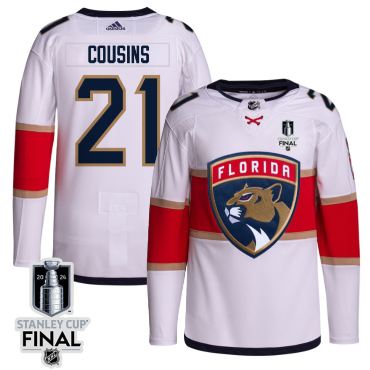 Nick Cousins 21 Florida Panthers 2024 STANLEY CUP Final Away Breakaway Jersey Men, White