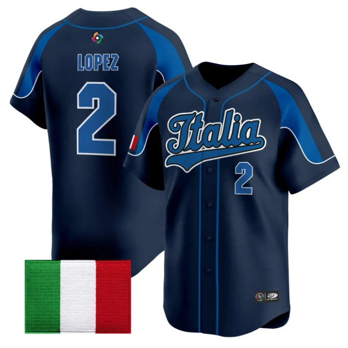 Nicky Lopez Jersey #2 Team Italy 2026 World Baseball Classic Stitched
