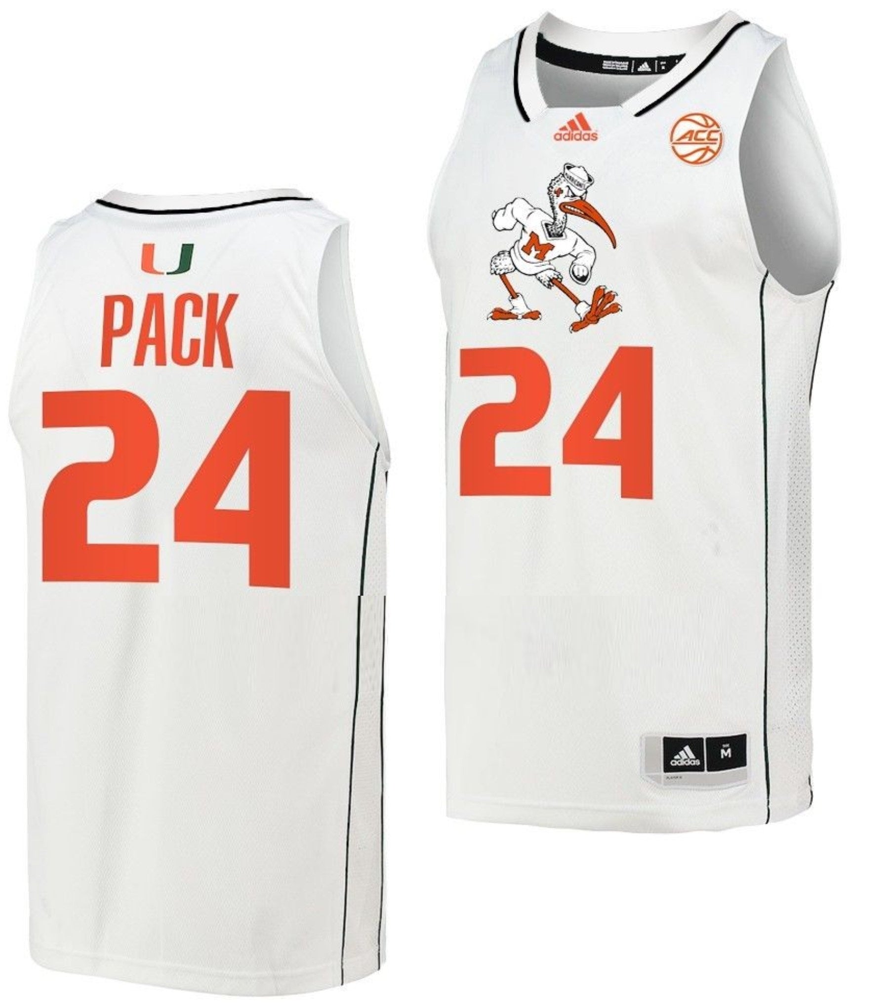 Nijel Pack Jersey Miami Hurricanes College Basketball White #24