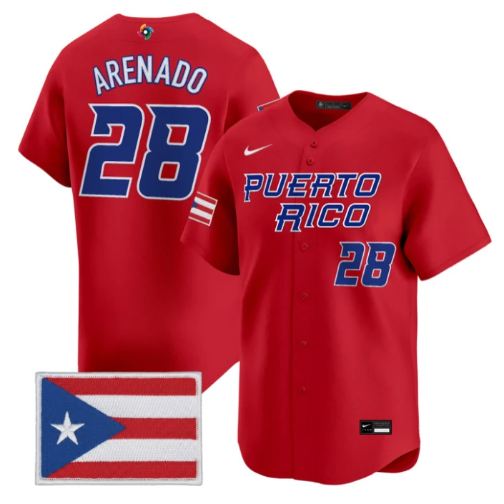 Nolan Arenado Jersey #28 Puerto Rico World Baseball Classic 2026 Stitched