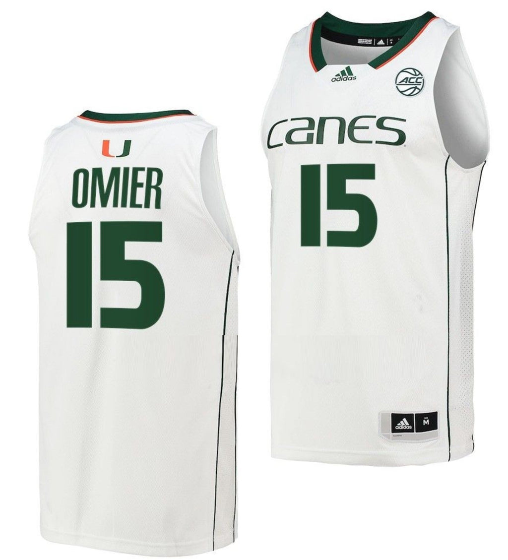Norchad Omier Jersey Miami Hurricanes College Basketball White #15